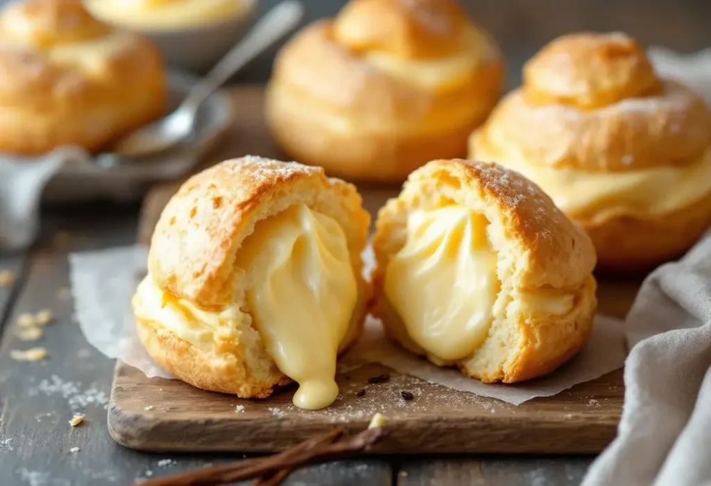 Ces choux à la crème pâtissière sont une tuerie : coques hyper légères, crème vanille ultra lisse